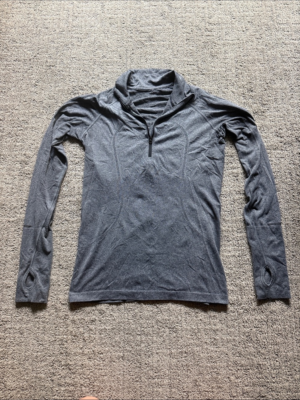 Lululemon Heather Charcoal Quarter-Zip Performance Top